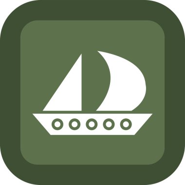 gemi düz kare vektör simgesi