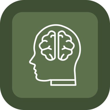 beyin düz vektör simgesi