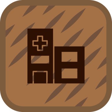 Hastane binası simgesi, vektör illüstrasyonu