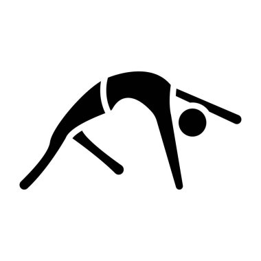 Esneme egzersizleri yapan adam simgesi, basit stil