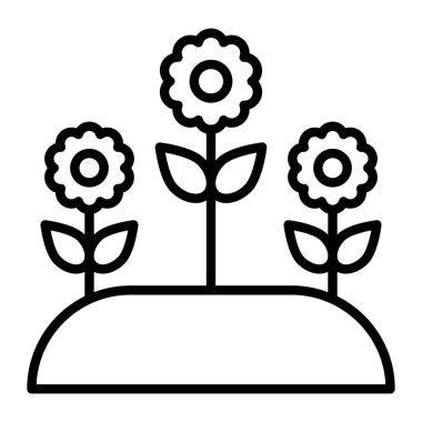 Çiçekler. Web simgesi basit illüstrasyon