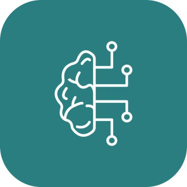 Devre simgesine sahip beyin, vektör illüstrasyonu