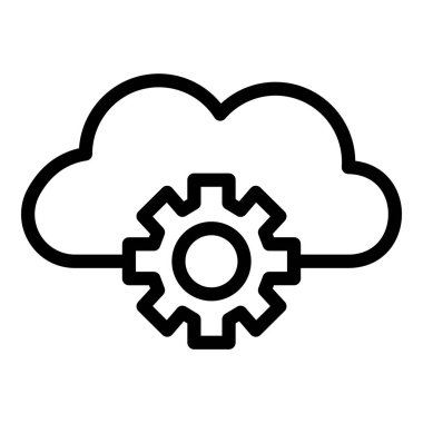 Bulut ayarları ikon vektör çizimi çizimi
