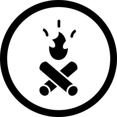 Bir ateş simgesinin vektör illüstrasyonu