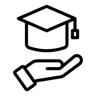 eğitim vektörü ince çizgi simgesi