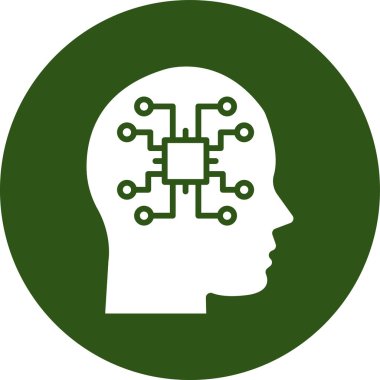 Beyin açık gölgeli düz vektör simgesi