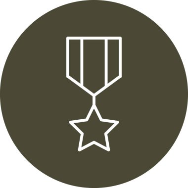 Çift kablolu yuvarlak kümeden madalya vektör simgesi