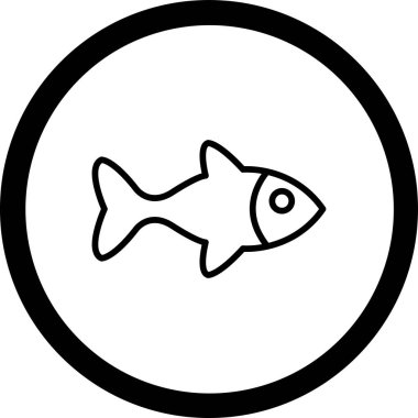 Balık. Web simgesi basit tasarım