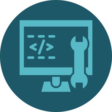 Moda biçimi izole edilmiş arkaplanda bilgisayar tamir simgesi