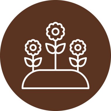 güzel çiçek çizgisi vektör simgesi