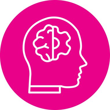 Beyin. Web simgesi basit illüstrasyon