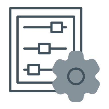 veri analizi düz simgesi, vektör illüstrasyonu