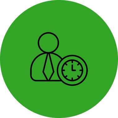 Beyaz arkaplandaki vektör saat düz simgesi