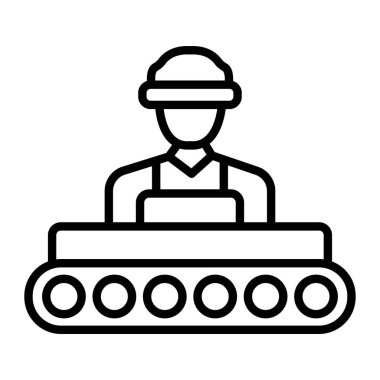 işçi avatar çalışma simgesi ana hatlarıyla