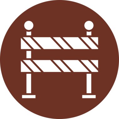 Yol bariyeri simgesinin vektör illüstrasyonu