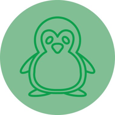 Penguen. Web simgesi basit illüstrasyon