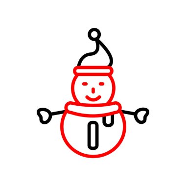 snowman vector flat color icon