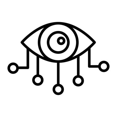 göz vektörü ince çizgi simgesi