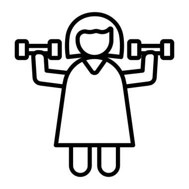 Dambılı kadın fitness, vektör çizimi