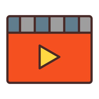 Video oynatıcı ikon vektör illüstrasyonu