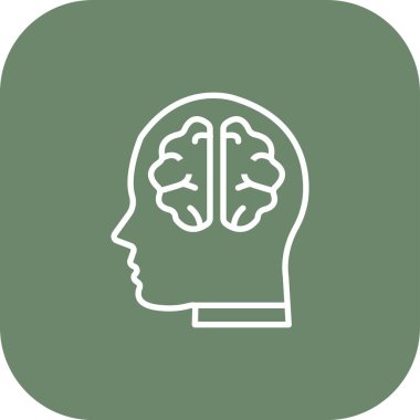 Beyin simgesi, vektör illüstrasyonu