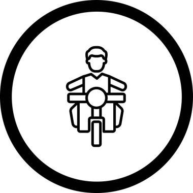 Man Riding Bisiklet Web simgesi, vektör illüstrasyonu