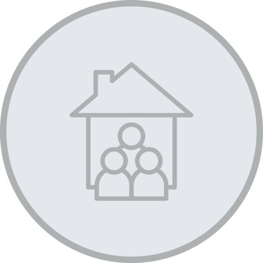 vektör evi simgesi, basit vektör illüstrasyonu