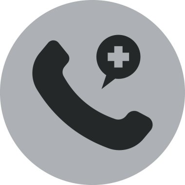 Telefon vektör simgesi. biçim düz yuvarlak gri simge, telefon gri yuvarlak düğme, beyaz arkaplan
