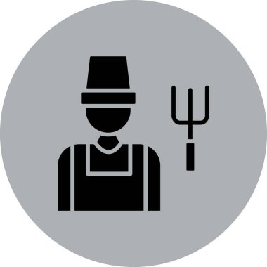 Moda tarzında izole edilmiş çiftçi simgesi