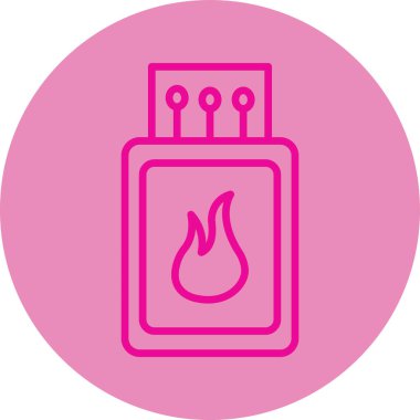 Benzersiz alev ve hafif vektör çizgisi simgesi