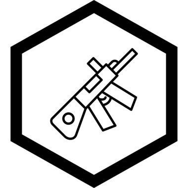 Silahın bir simgesinin vektör çizimi