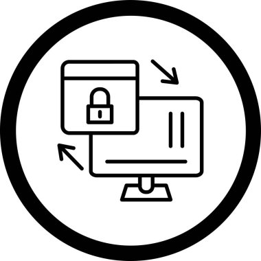 veri güvenliği vektör çizgisi tasarım simgesi