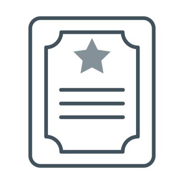 Sertifika ikonu vektör illüstrasyonu