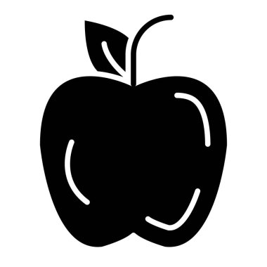 Elma ikonu. Web için elma vektör sembolünün basit çizimi