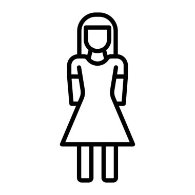 Kadın ikon ana hatları vektörü. Kadın. dişi avatar