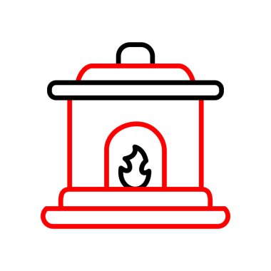 şömine simgesi vektör illüstrasyonu