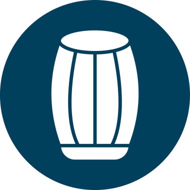 Beyaz arkaplandaki mavi ahşap varil simgesinin vektör çizimi