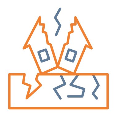 Kırık haçlı kırık bir simgenin vektör çizimi