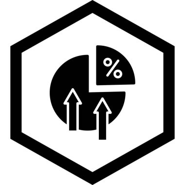 Bir pasta grafiği simgesinin vektör çizimi