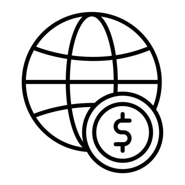 küresel dolar dünya simgesi, özet biçimi