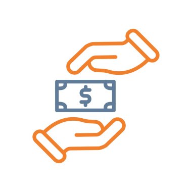 para vektörü düz renk simgesi