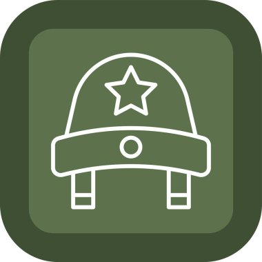 Askeri miğfer. Web simgesi basit illüstrasyon