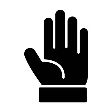 Eldiven ikonuyla el. vektör illüstrasyonu