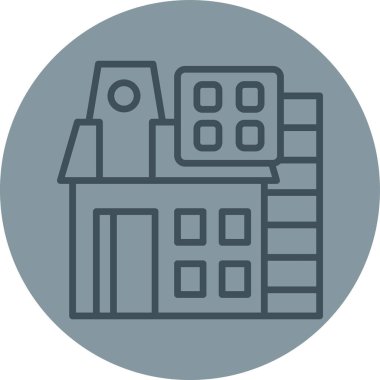 Bir bina simgesinin vektör illüstrasyonu