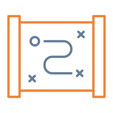 İki - renkli çizgi tasarım ikonu, iki - ton vektör çizimi, iki, iki - boyut işareti, işaret ve izole. bir iki satır. -