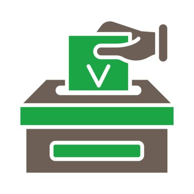 oy sandığı simgesi. Düz stil. eps