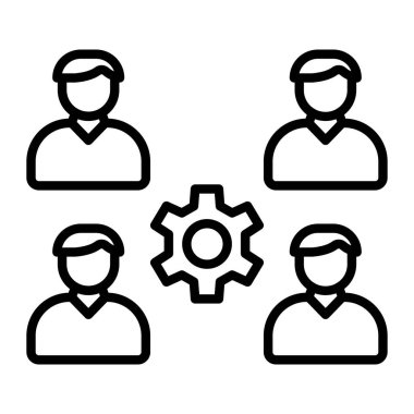 iş takımı simgesi vektör ana hatları sembolü