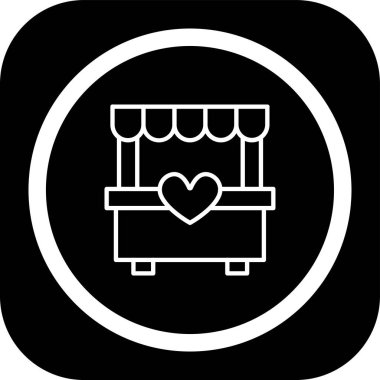 yatak ikonu vektör illüstrasyonu