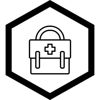 İlk Yardım Kit web simgesi, vektör illüstrasyonu