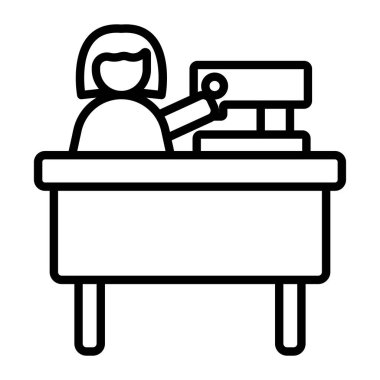 işçilerin çalışma masası simgesi, taslak biçimi